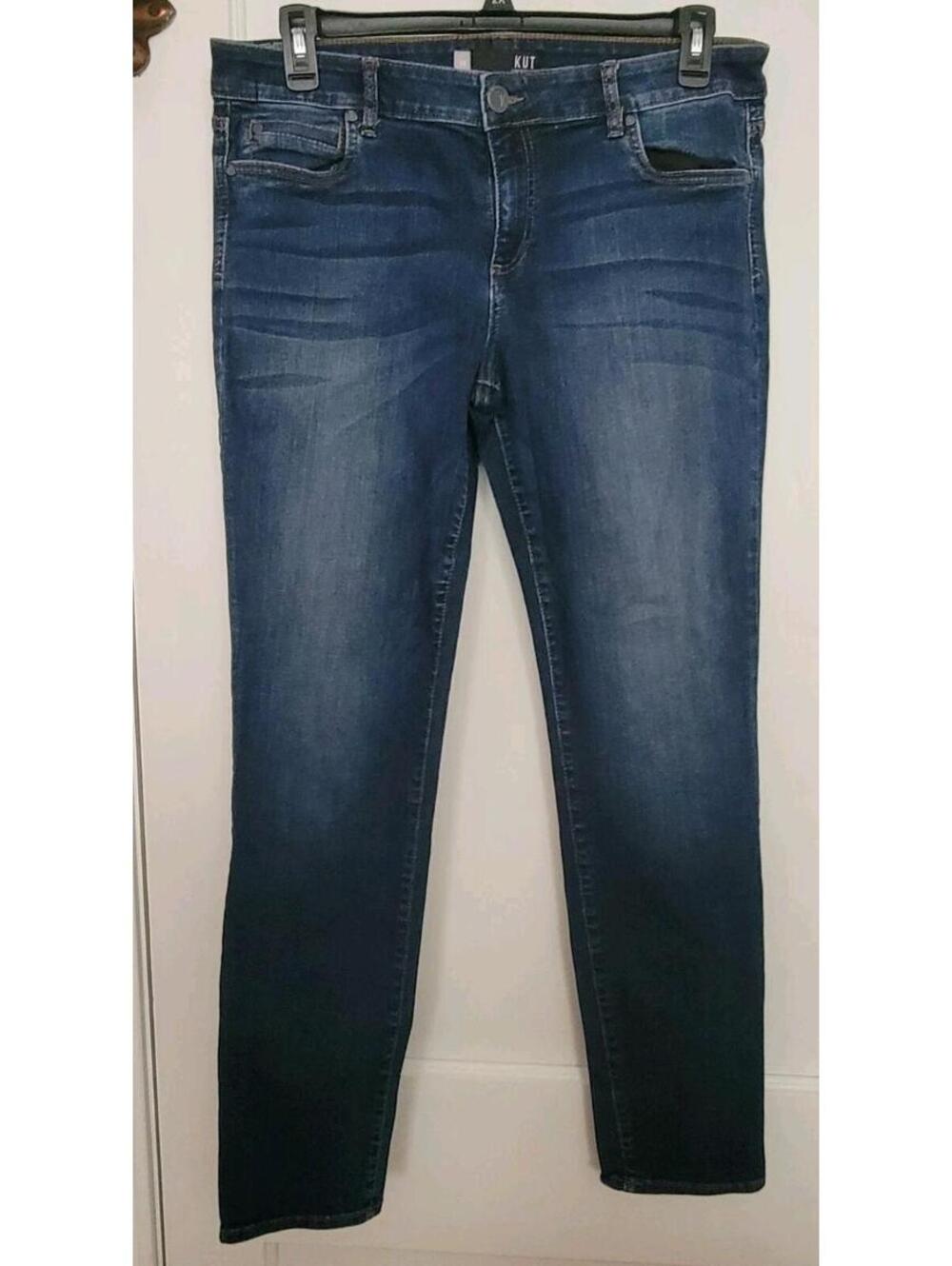 KUT From The Kloth Diana High Rise Fab Ab Skinny Jeans Women's Size 14 Dark Wash